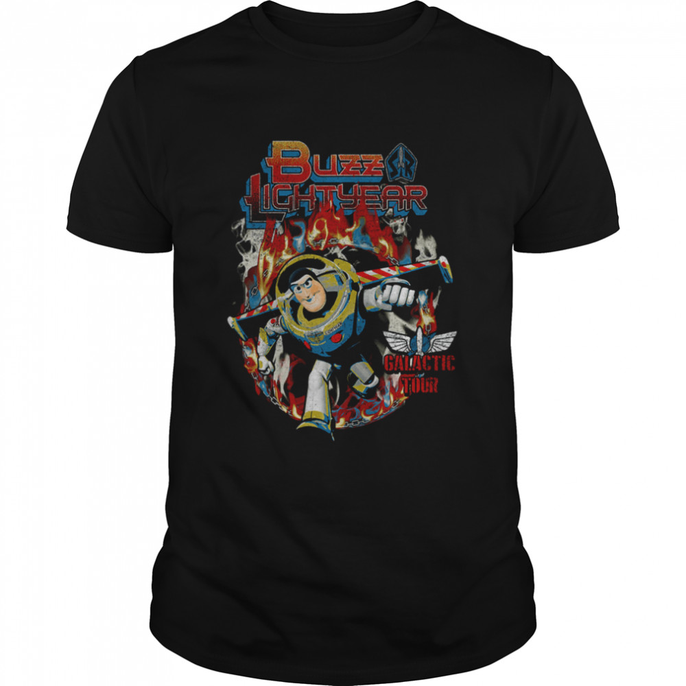 Pixar Toy Story Buzz Lightyear Galactic Tour Flames shirt