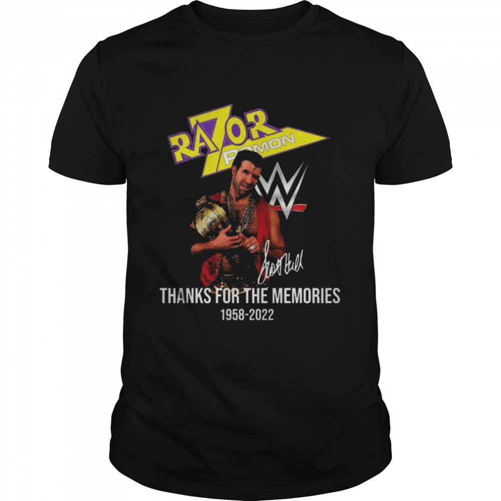 Razor Ramon thanks for the memories 1958 2022 signature shirt