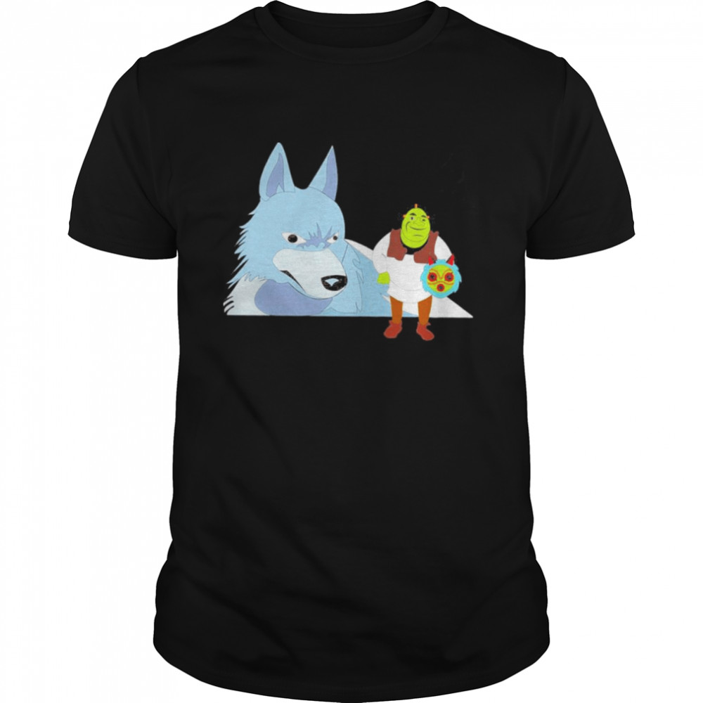 Shrek x mononoke wolf shirt