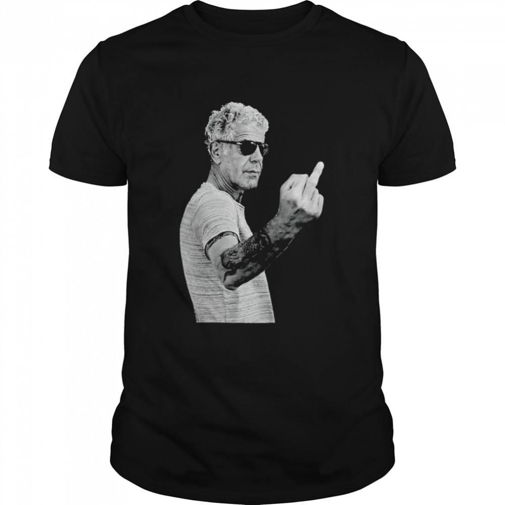 Anthony Bourdain middle finger shirt