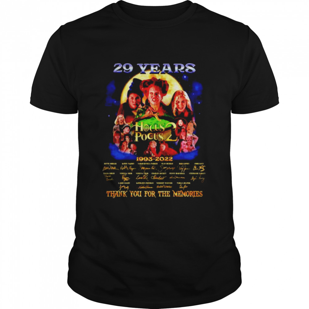 Hocus Pocus 29 Years Anniversary Memories Halloween signatures shirt