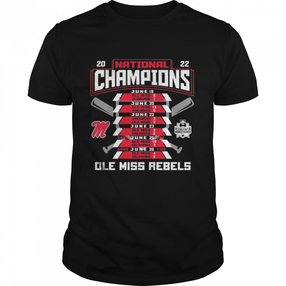 Schedule & Scores National Champions 2022 Ole Miss Rebels Shirt