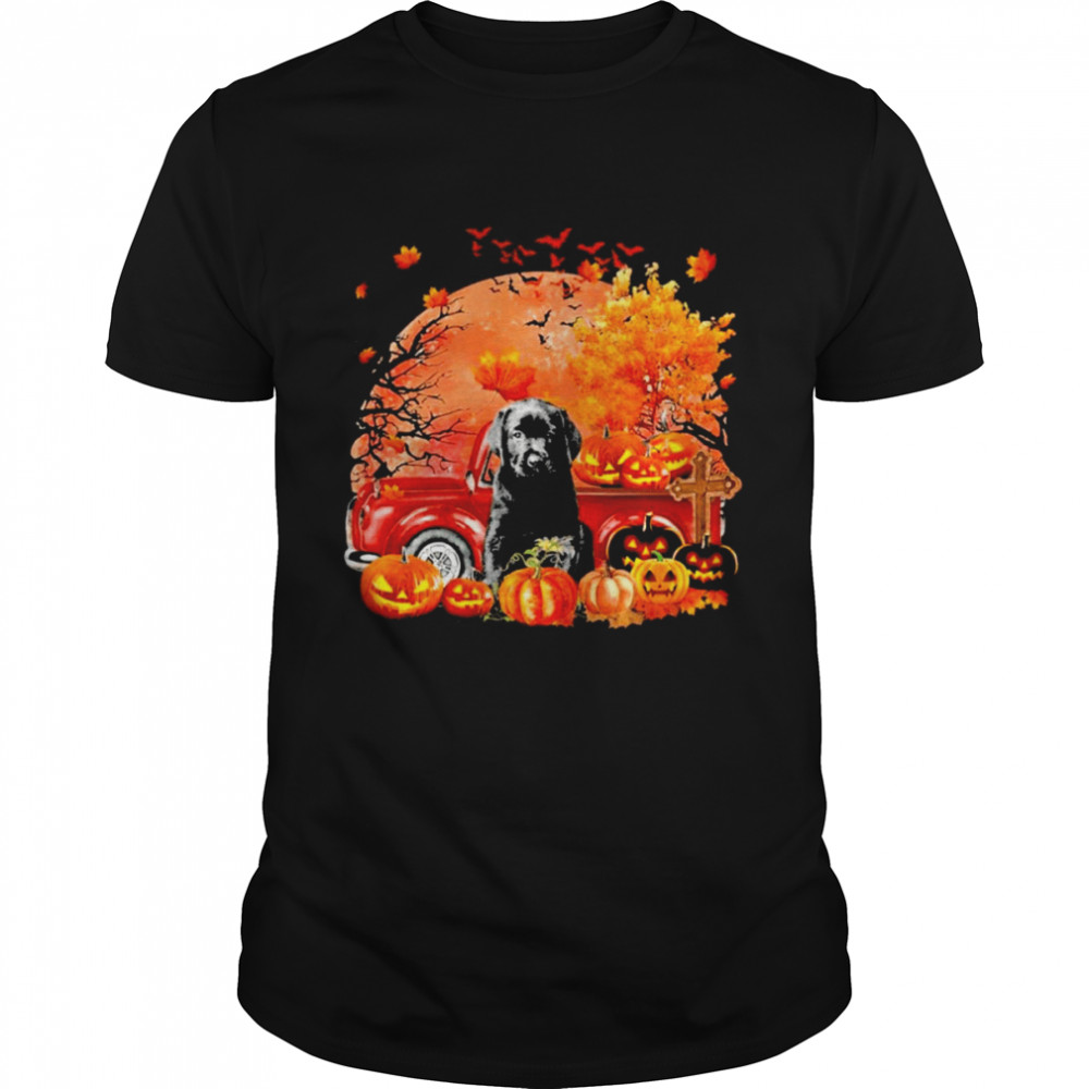 Black Labrador Pup Dog Hollowed Pumpkin Moon Shirt