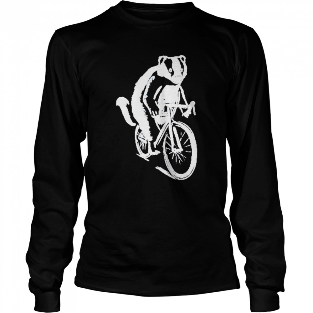 Badger On A Bicycle  Long Sleeved T-shirt