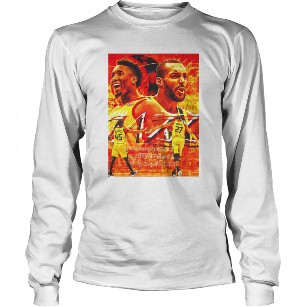 Donovan Mitchell And Basketball Rudy Gobert  Long Sleeved T-shirt