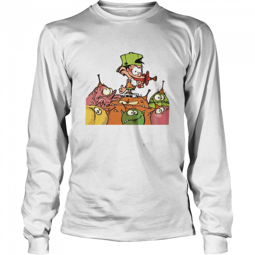 Kid Paddle Avec Des Monstres Classique Gaston Lagaffe shirt Long Sleeved T-shirt