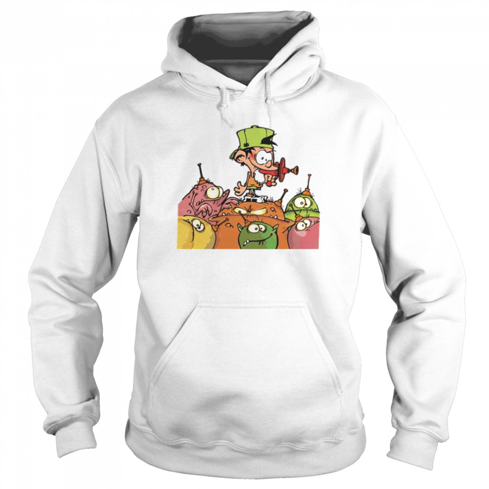 Kid Paddle Avec Des Monstres Classique Gaston Lagaffe shirt Unisex Hoodie