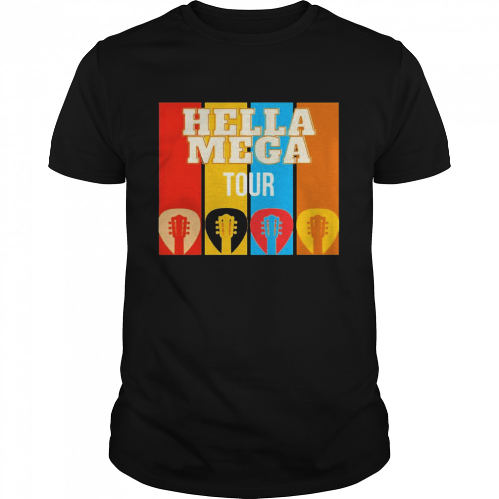 Hella Mega Tour Guitars Rock Bands Retro Art Shirt