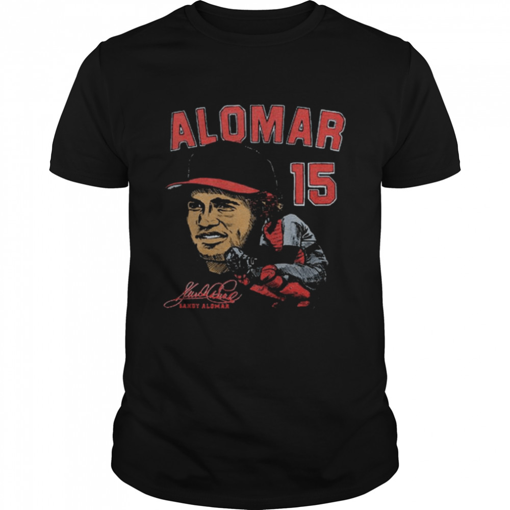 Alomar Sandy Alomar #15 Cleveland Indians 75 years signature shirt