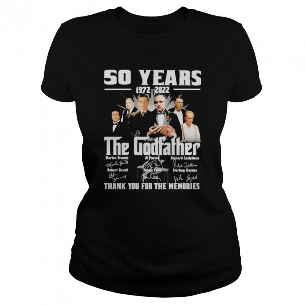 50 Years 1972 – 2022 The Godfather Thank You For The Memories Signatures  Classic Women's T-shirt