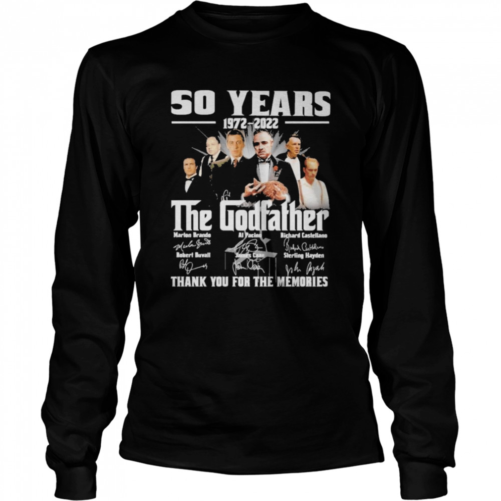 50 Years 1972 – 2022 The Godfather Thank You For The Memories Signatures  Long Sleeved T-shirt