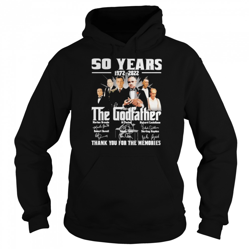 50 Years 1972 – 2022 The Godfather Thank You For The Memories Signatures  Unisex Hoodie