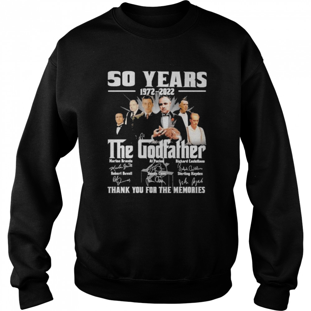 50 Years 1972 – 2022 The Godfather Thank You For The Memories Signatures  Unisex Sweatshirt