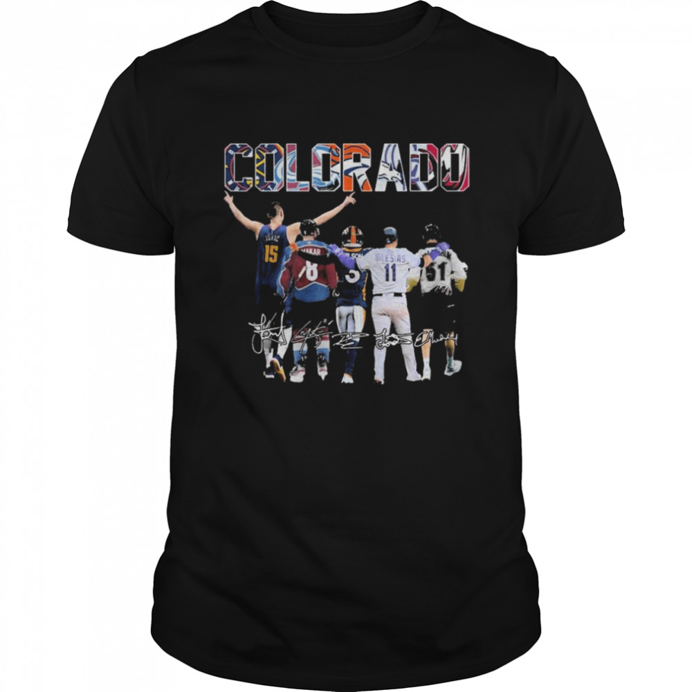 Colorado Sport Team Nikola Jokić and Cale Makar and José Iglesias signatures shirt