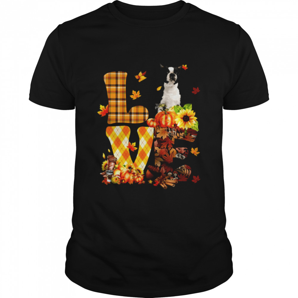 Love Autumn – BLACK Boston Terrier Classic T-Shirt