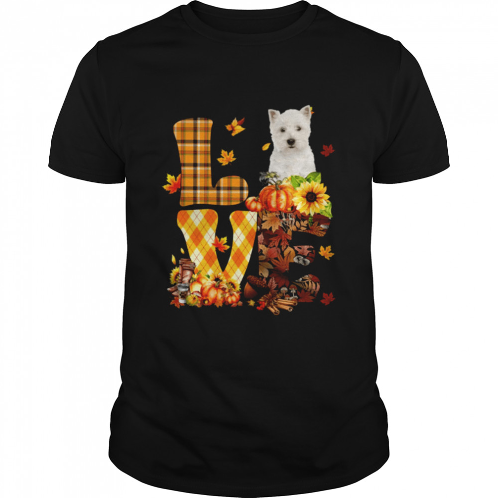 Love Autumn – West Highland White Terrier Classic T-Shirt