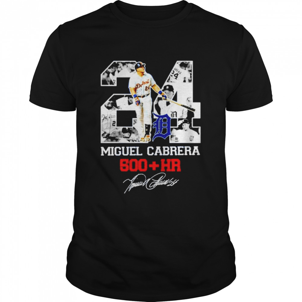 24 Miguel Cabrera Detroit Tiger 500 + HR signature shirt