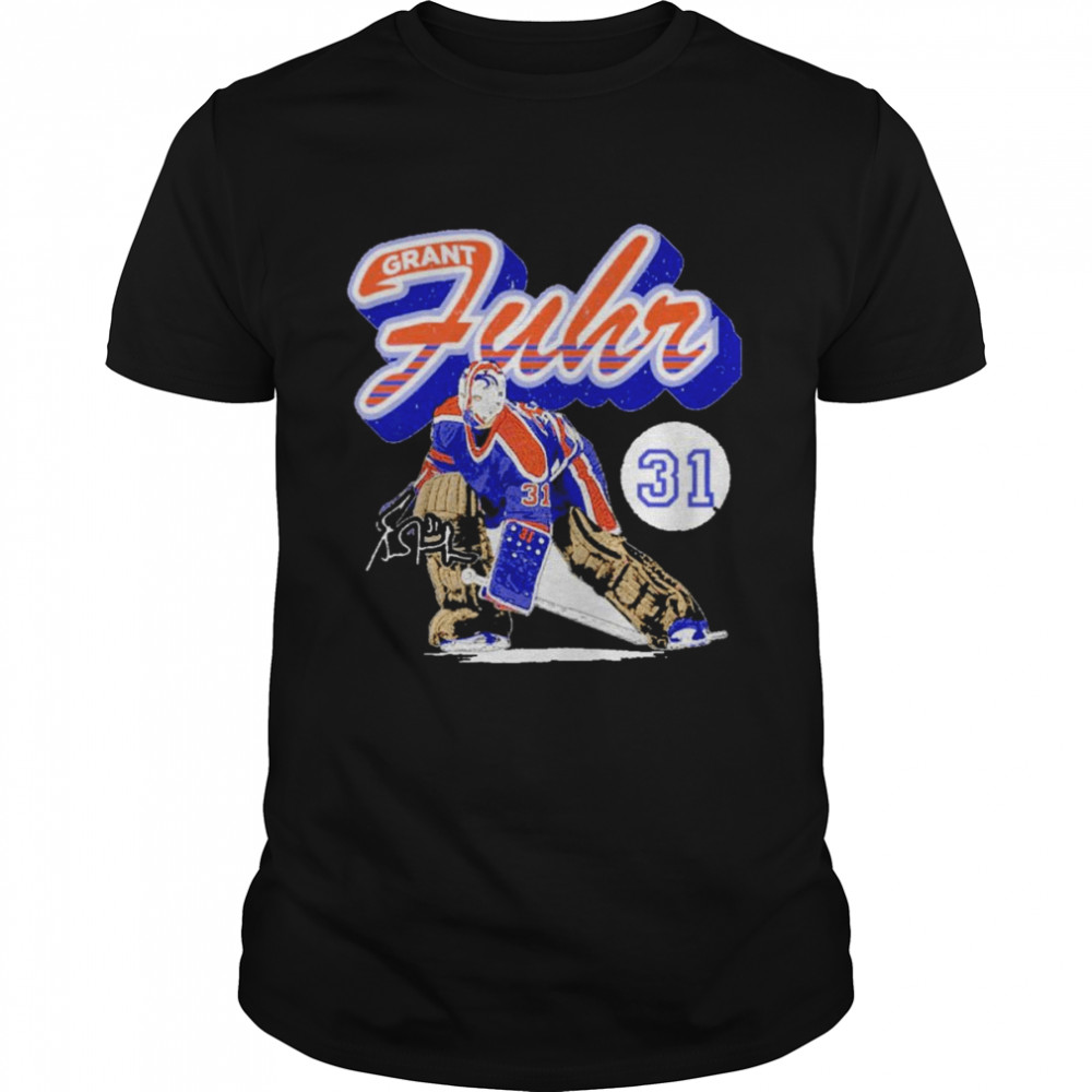 Grant Fuhr Edmonton Oilers signature shirt