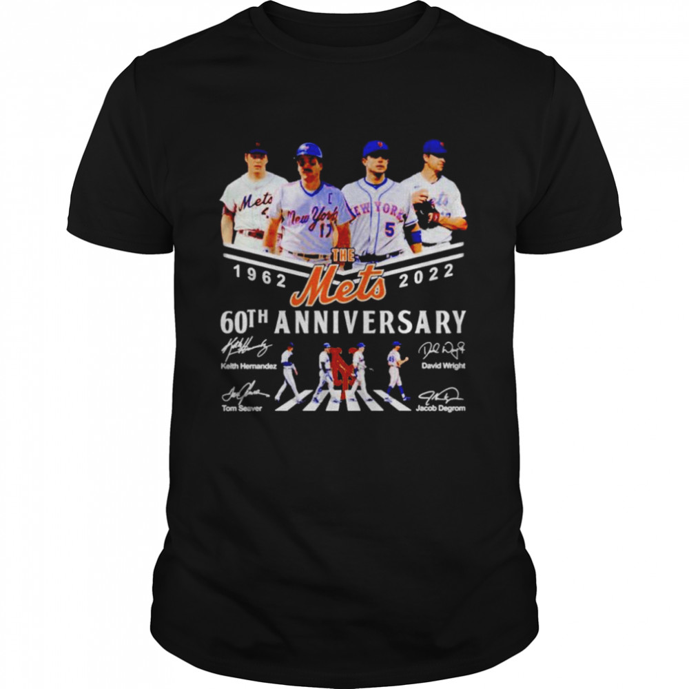 New York Mets 1962-2022 60th anniversary signatures shirt