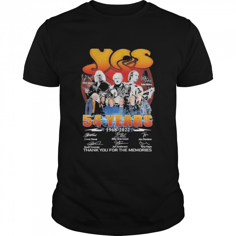 The Yes 54 years 1968-2022 thank you for the memories signatures shirt