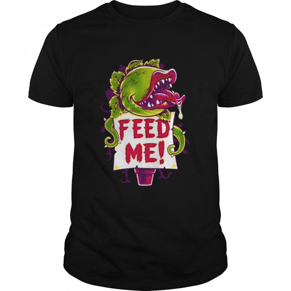 Feed Me Creepy Cute Audrey Plant Spooky Horror Musical Kawaii Cartoon Venus Flytrap Halloween Plan shirt