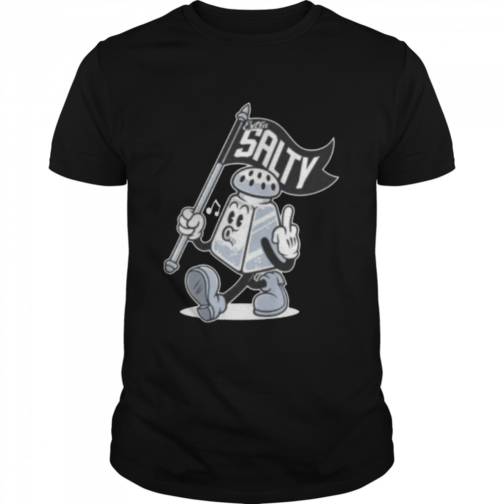 Rude Flipping Off Cartoon Extra Salty Rubberhose Character shirt