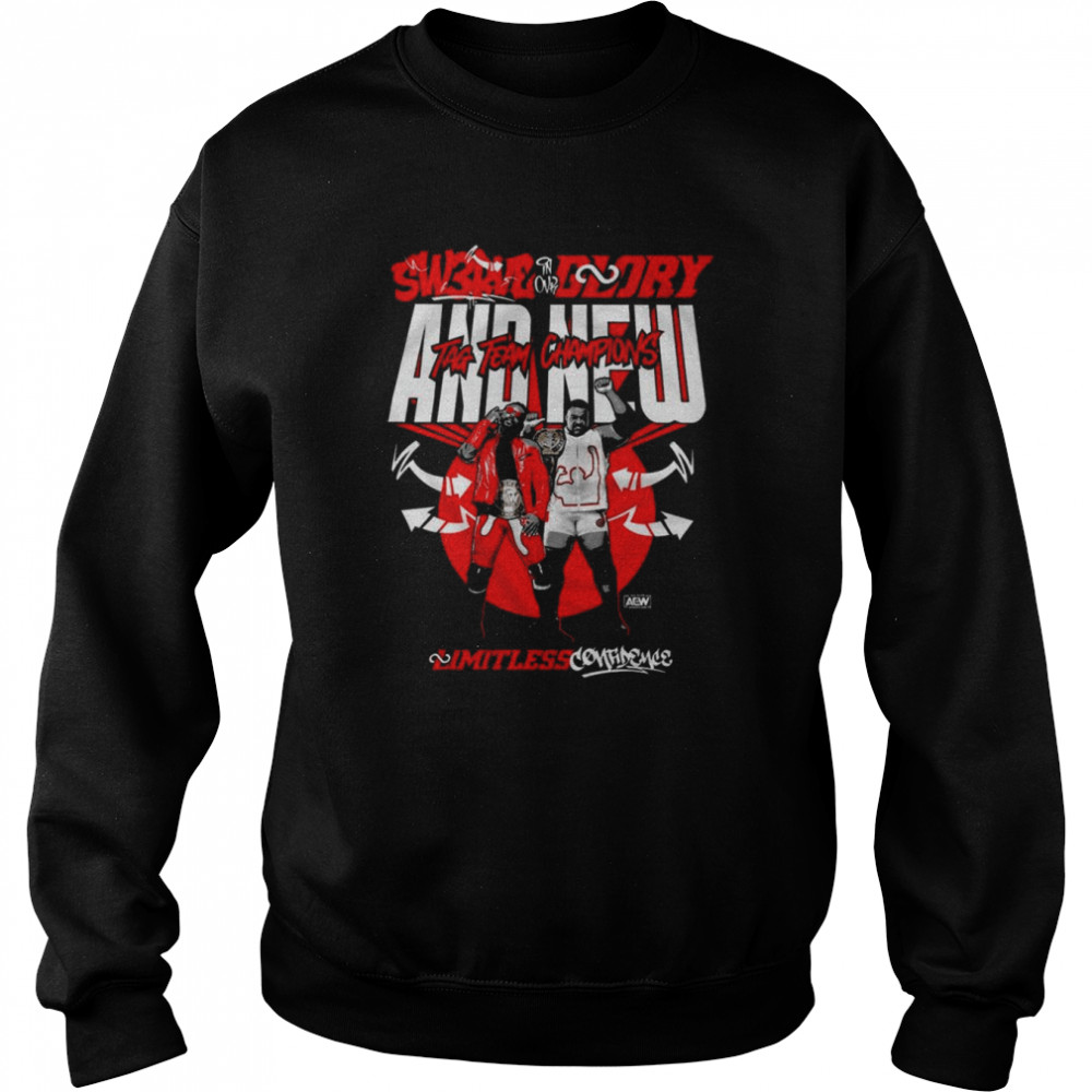 All Elite Wrestling In Our Glory And New Tag Team Champions Tees Shopaew shirt Unisex Sweatshirt