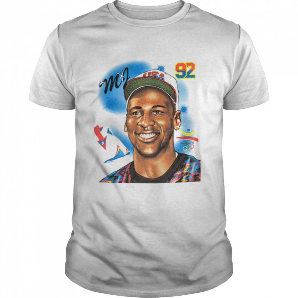 Jason Tamtum Mj Barcelona Olympics 92 Mj Barcelona Basketball shirt