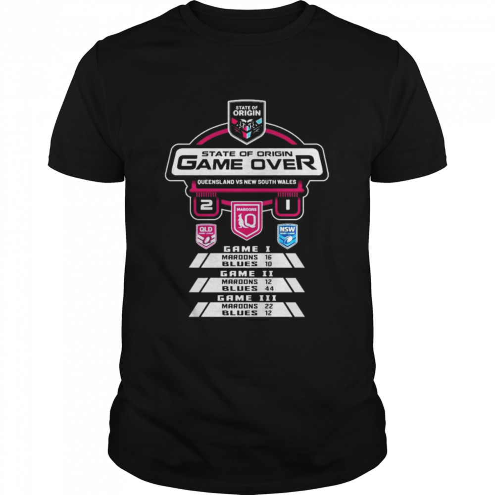 Queensland Maroons Vs New South Wales State Of Origin Game Over Score Shirt