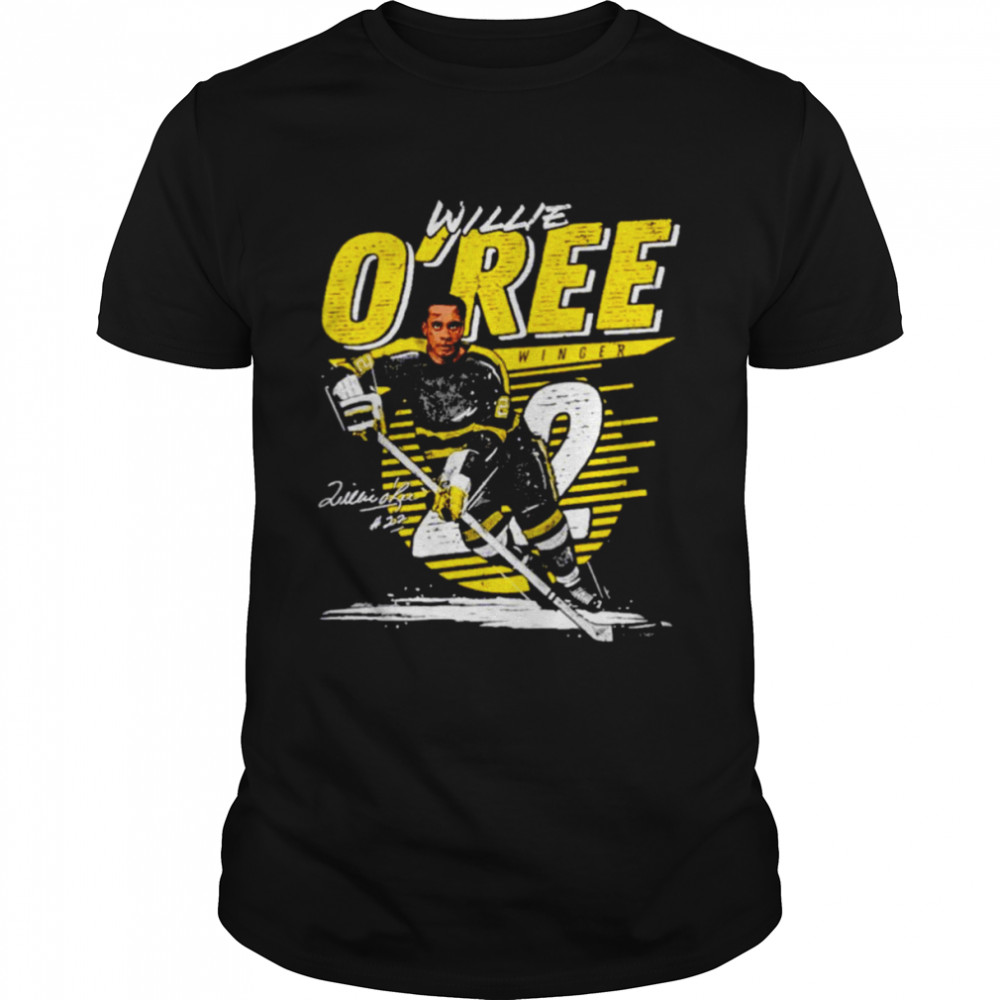 Willie O’ree Boston Bruins Comet signature shirt