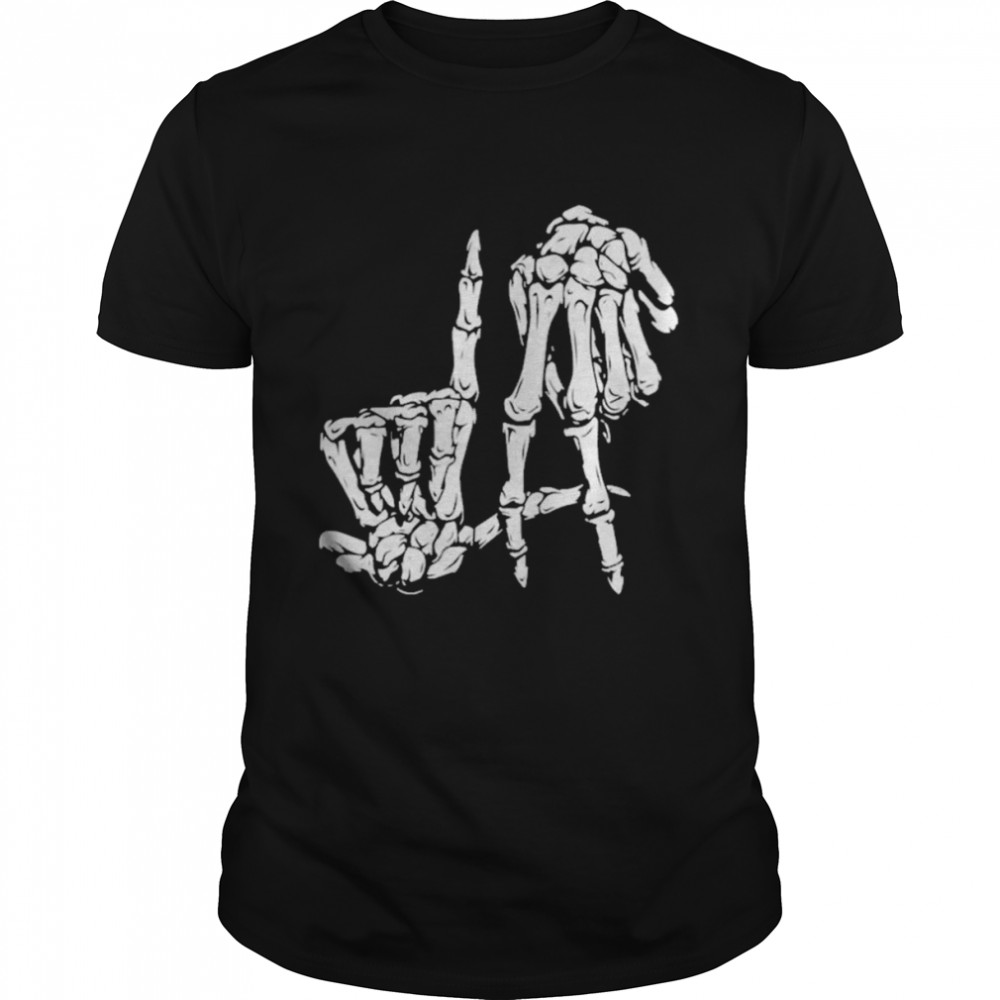 La Hand Sign Lazy DIY Halloween Costume Skeleton Los Angeles Shirt