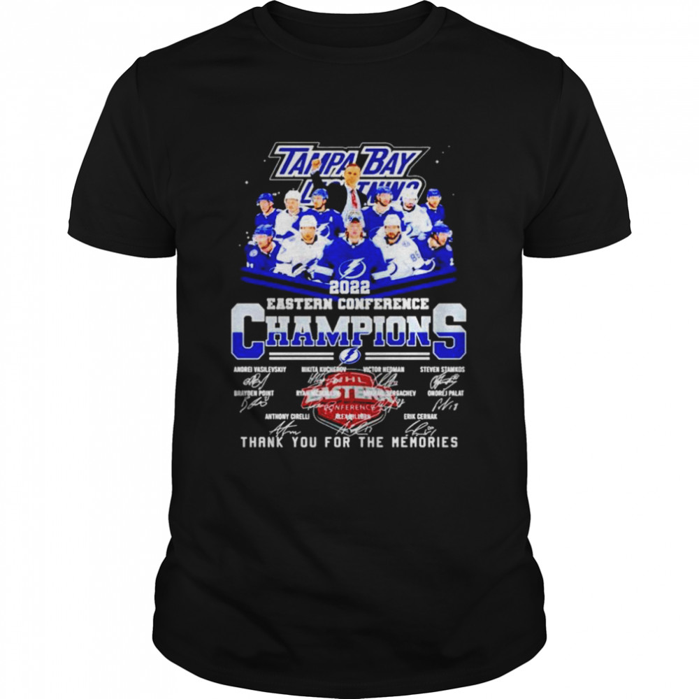 Tampa Bay Lightning 2022 Eastern Conference Champions thank you for the memories signatures shirt