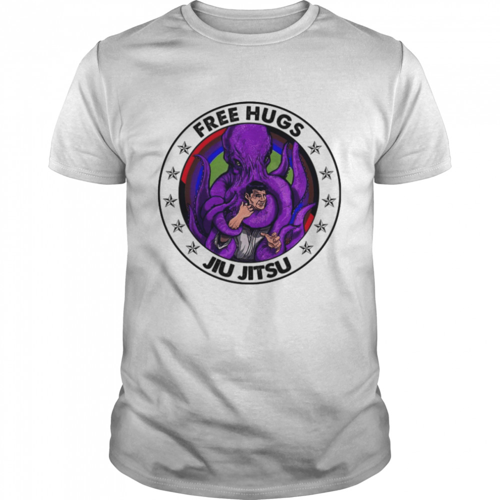 Free Hugs Jiu Jitsu Funny Octopus Brazilian Jiu Jitsu Bjj shirt