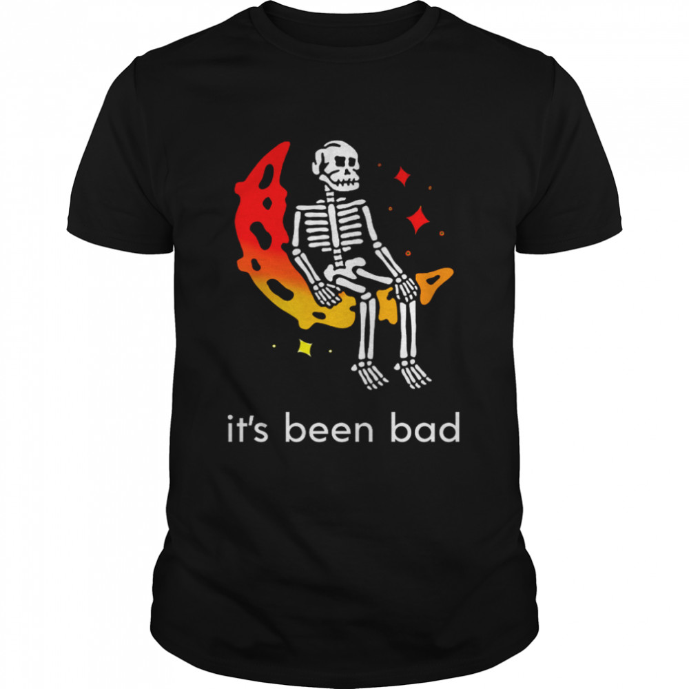 It’s Been Bad Skeleton Sitting On The Moon Skeleton Halloween shirt