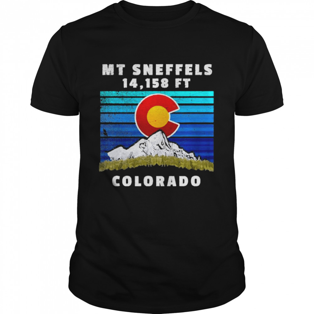 Mt Sneffels Colorado With Flag Themed Mountain Shirt