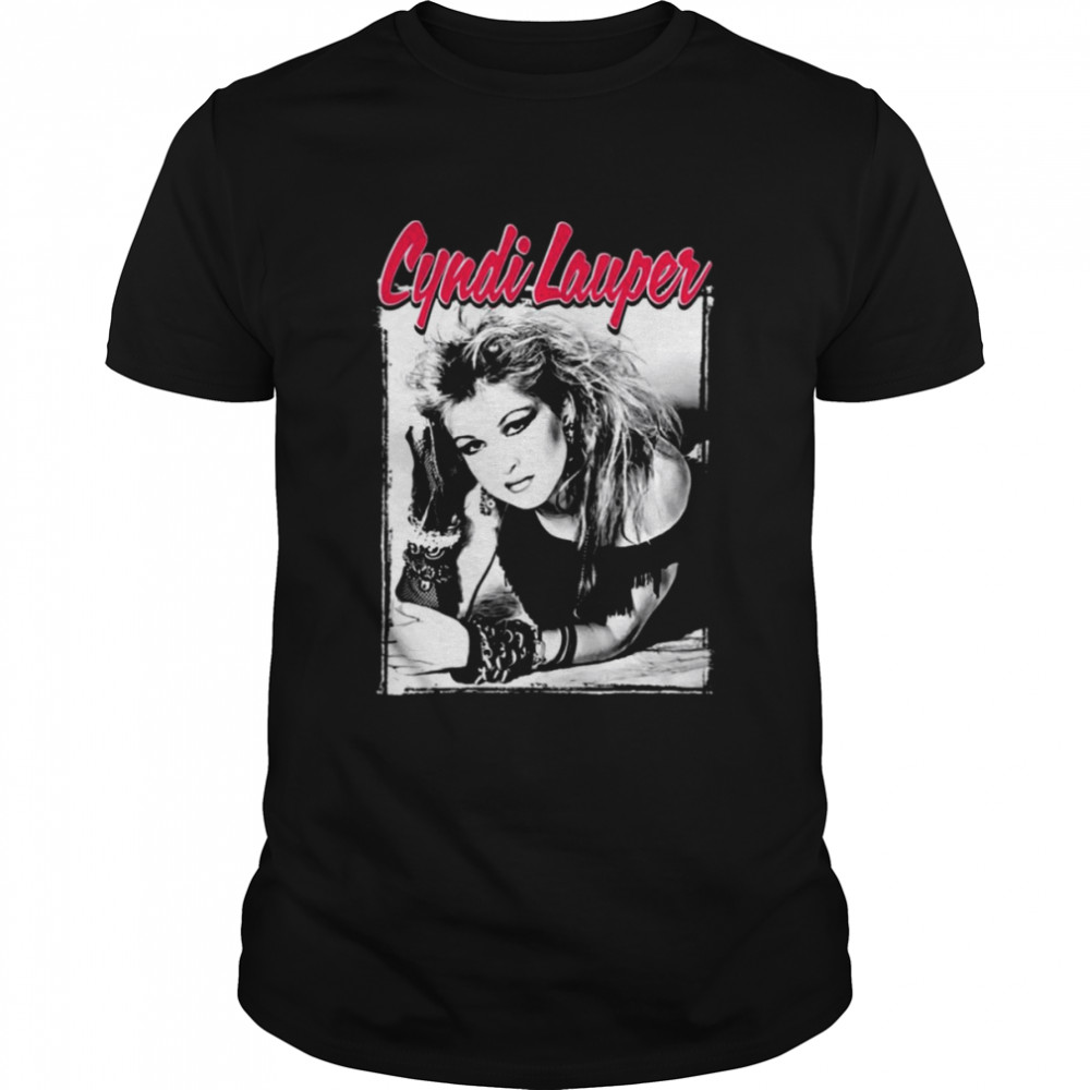 Black And White Portrait Cyndi Lauper shirt