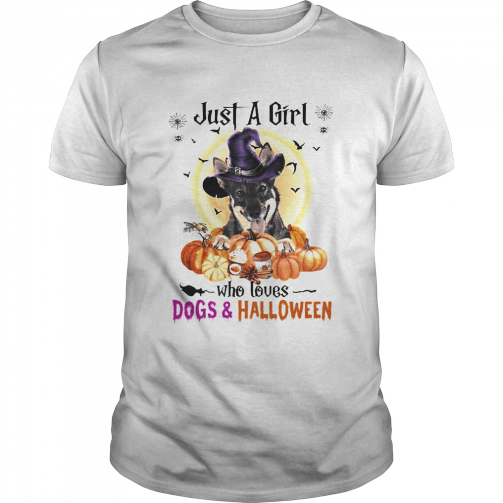 Swedish Vallhund Just A Girl Who Loves Dogs And Halloween Shirt