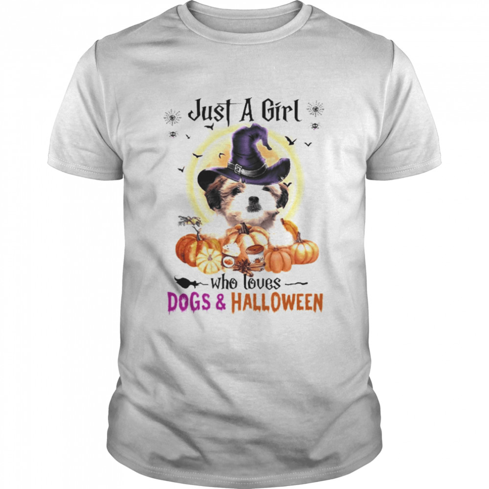 Teddy Bear Dog Just A Girl Who Loves Dogs And Halloween Shirt