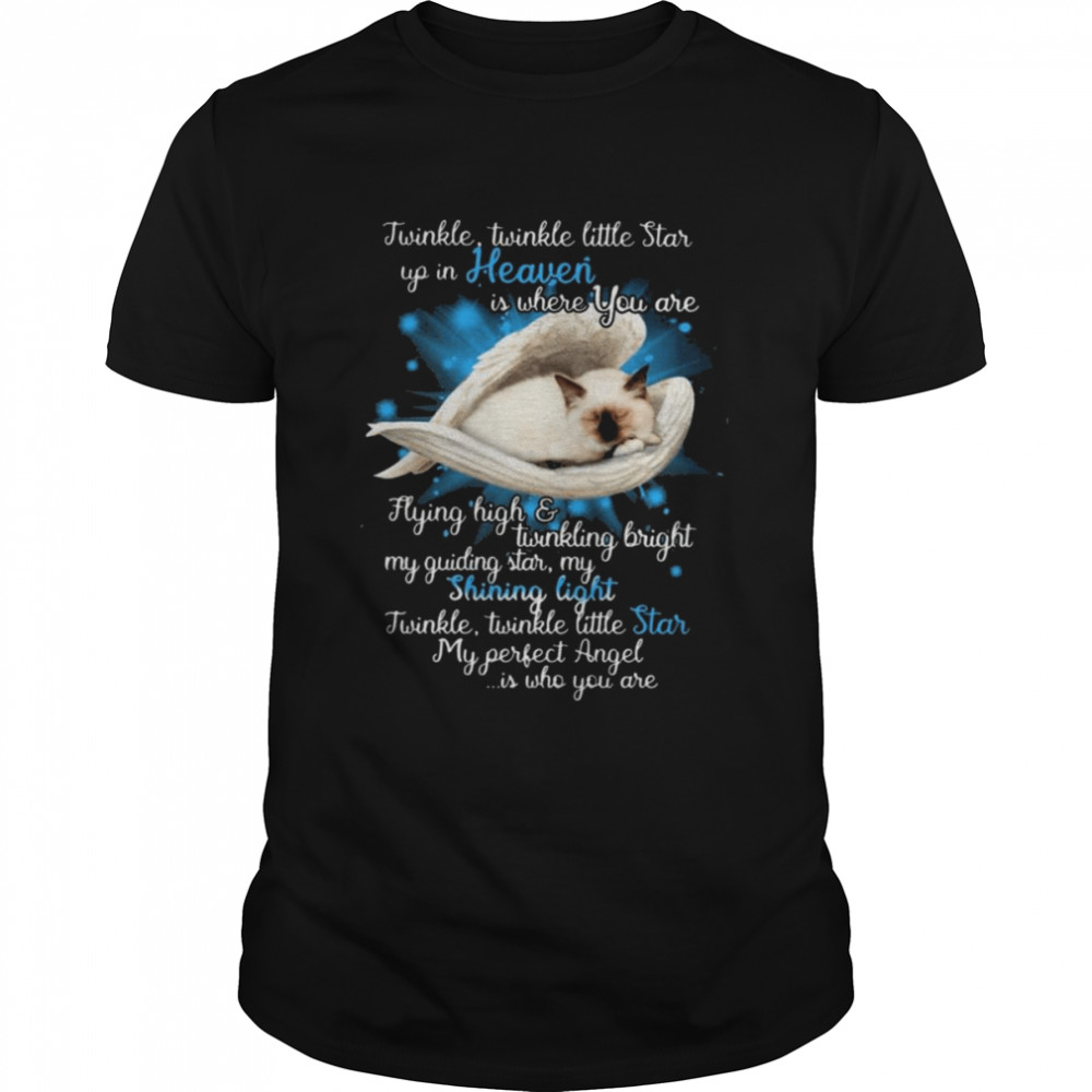 Grumpy Cat Angel twinkle little star up in heaven is where You are shirt