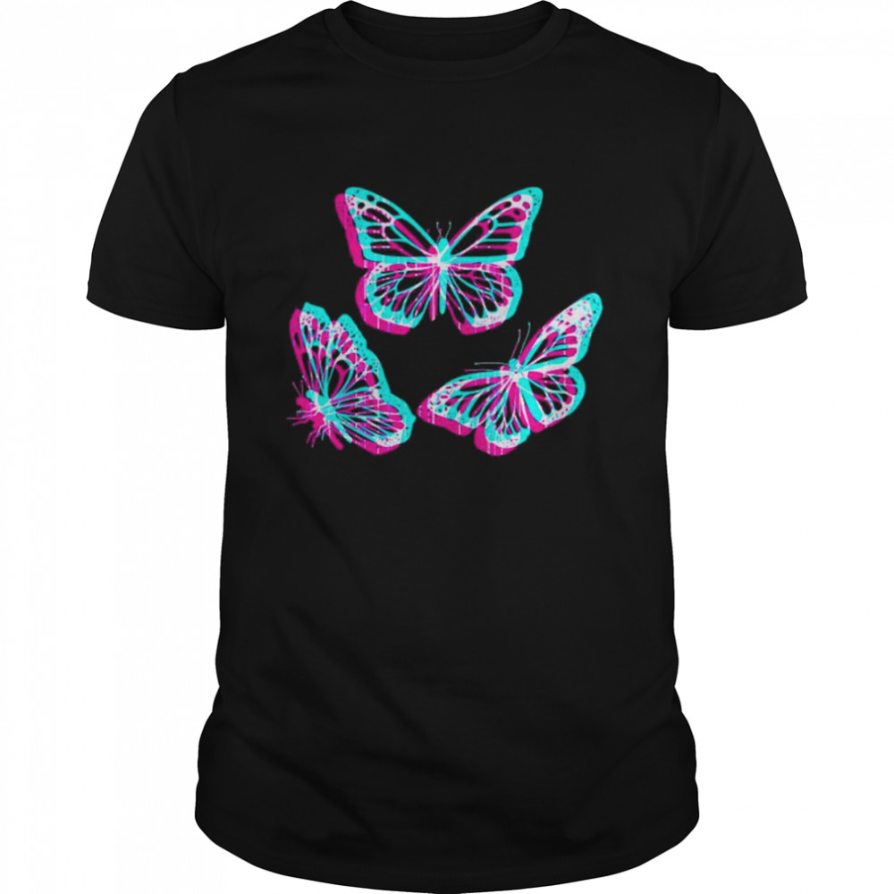 Pastel Goth Aesthetic Butterfly Glitch Shirt