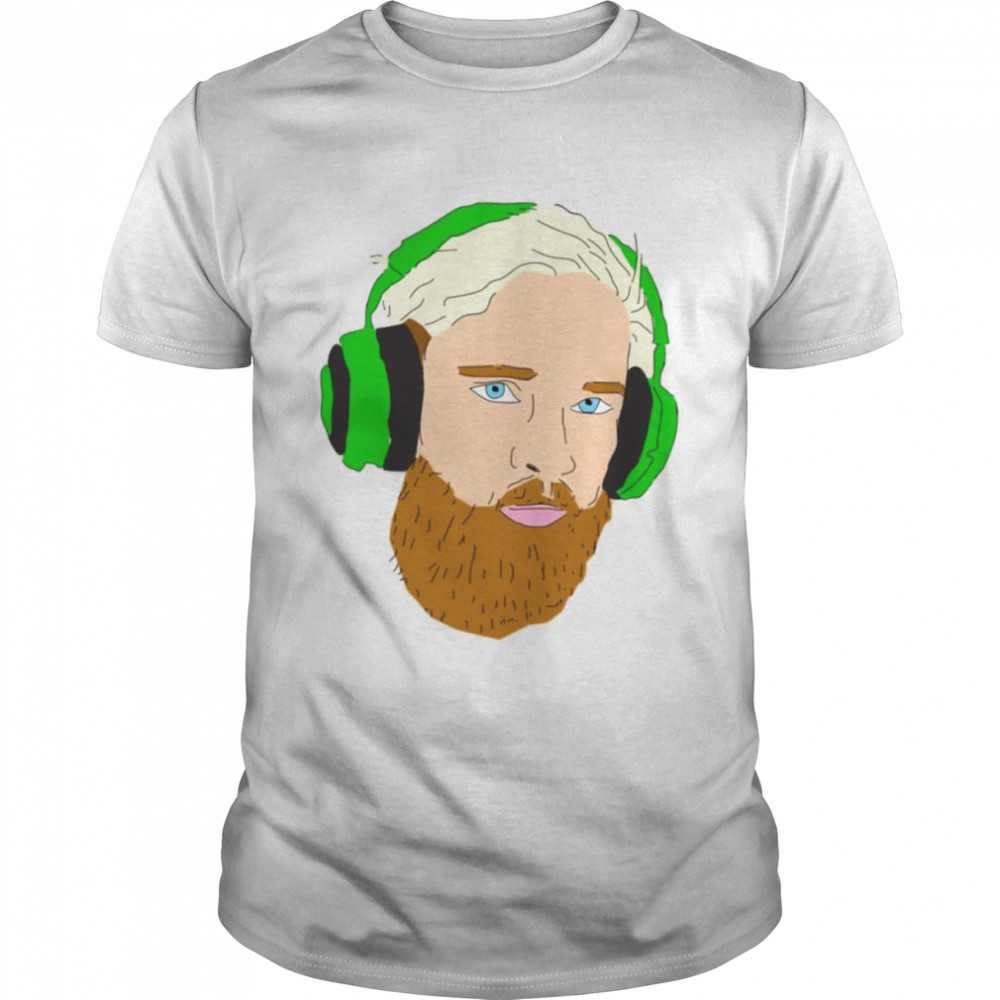 Green Headphone Pew Die Pie Youtuber shirt