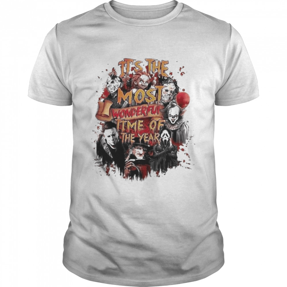 Horror Characters It’s The Most Beautiful Time Of The Year Halloween Shirt