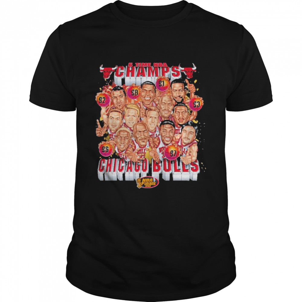 6 TIme NBA Champs Chicago Bulls Team NBA Finals 1998 shirt