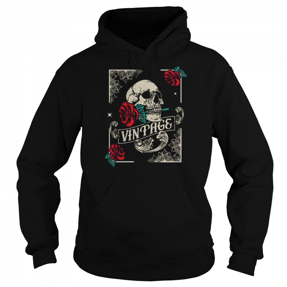 Skull with Roses Distressed  Unisex Hoodie