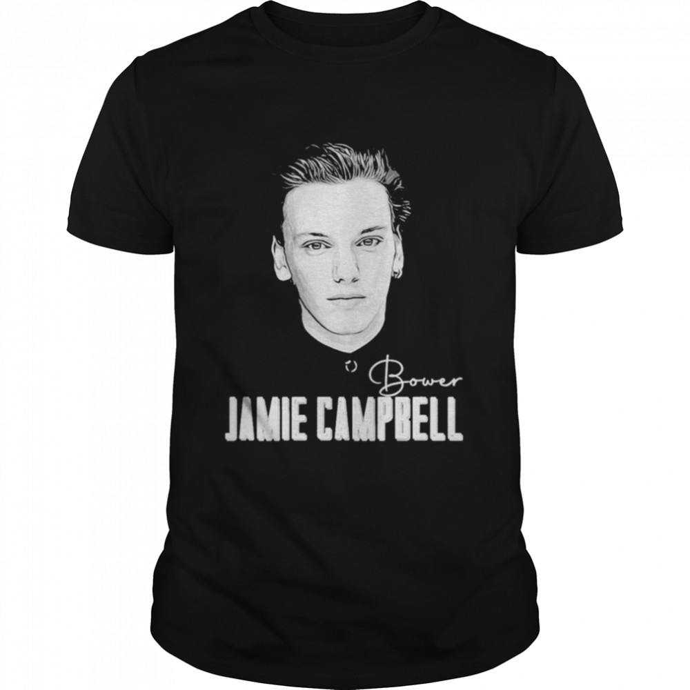 Drawing Jamie Campbell Bower signature shirt