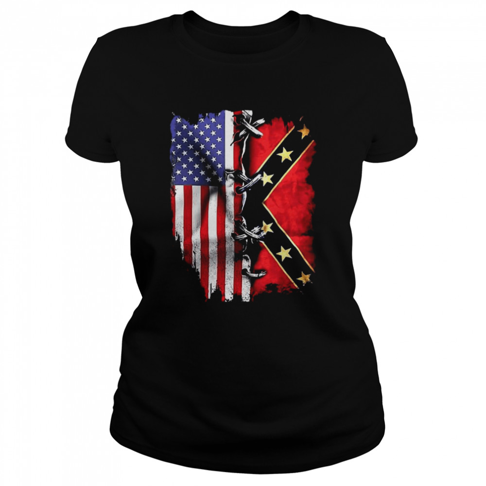 American flag and Confederate Flag shirt Classic Women's T-shirt