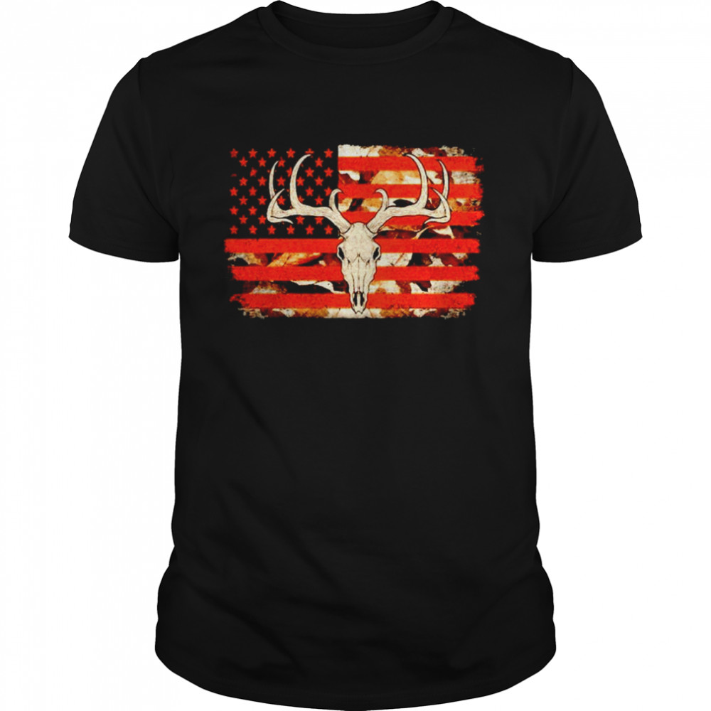 Hunt Deer American flag shirt