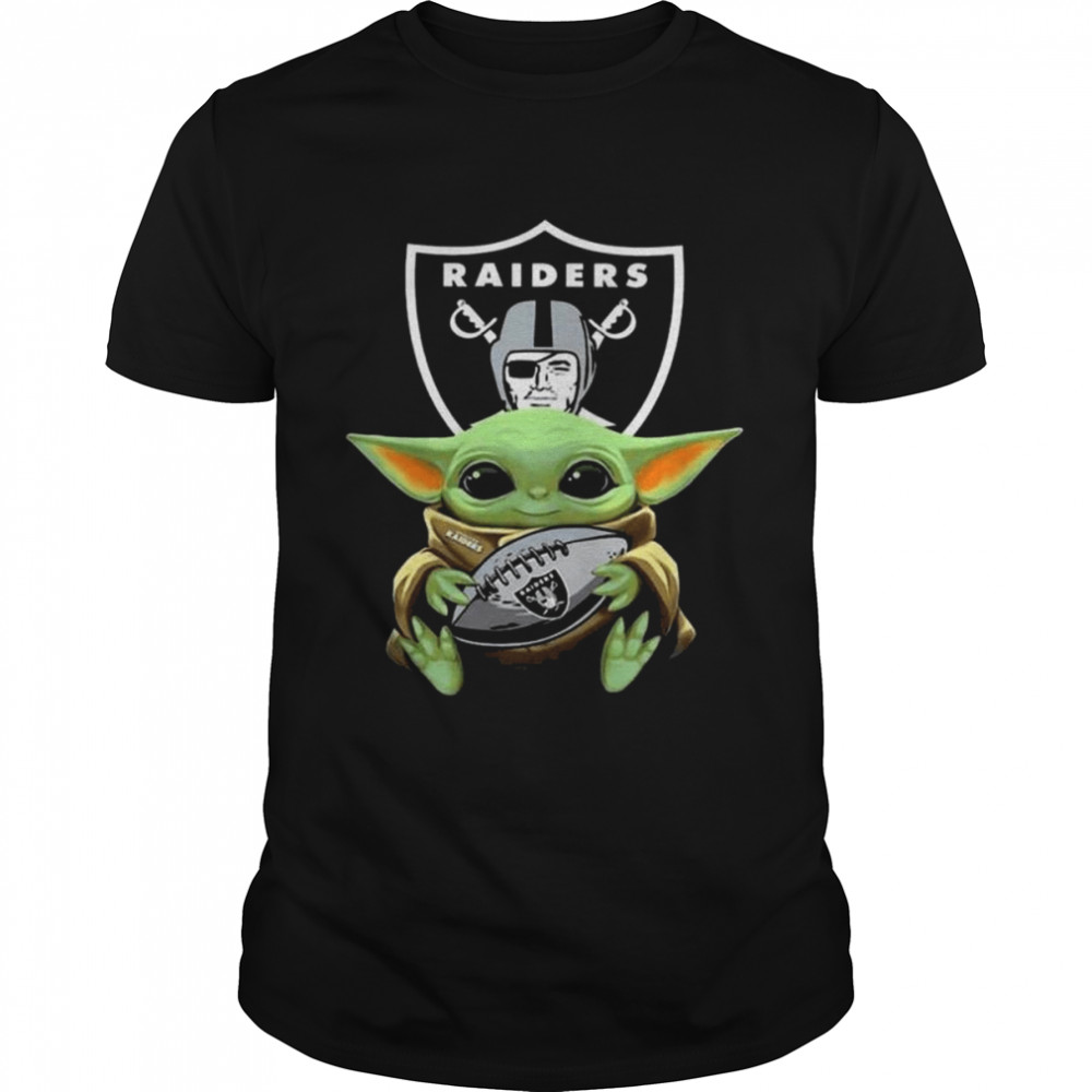 Baby Yoda hug Las Vegas Raider logo 2022 shirt