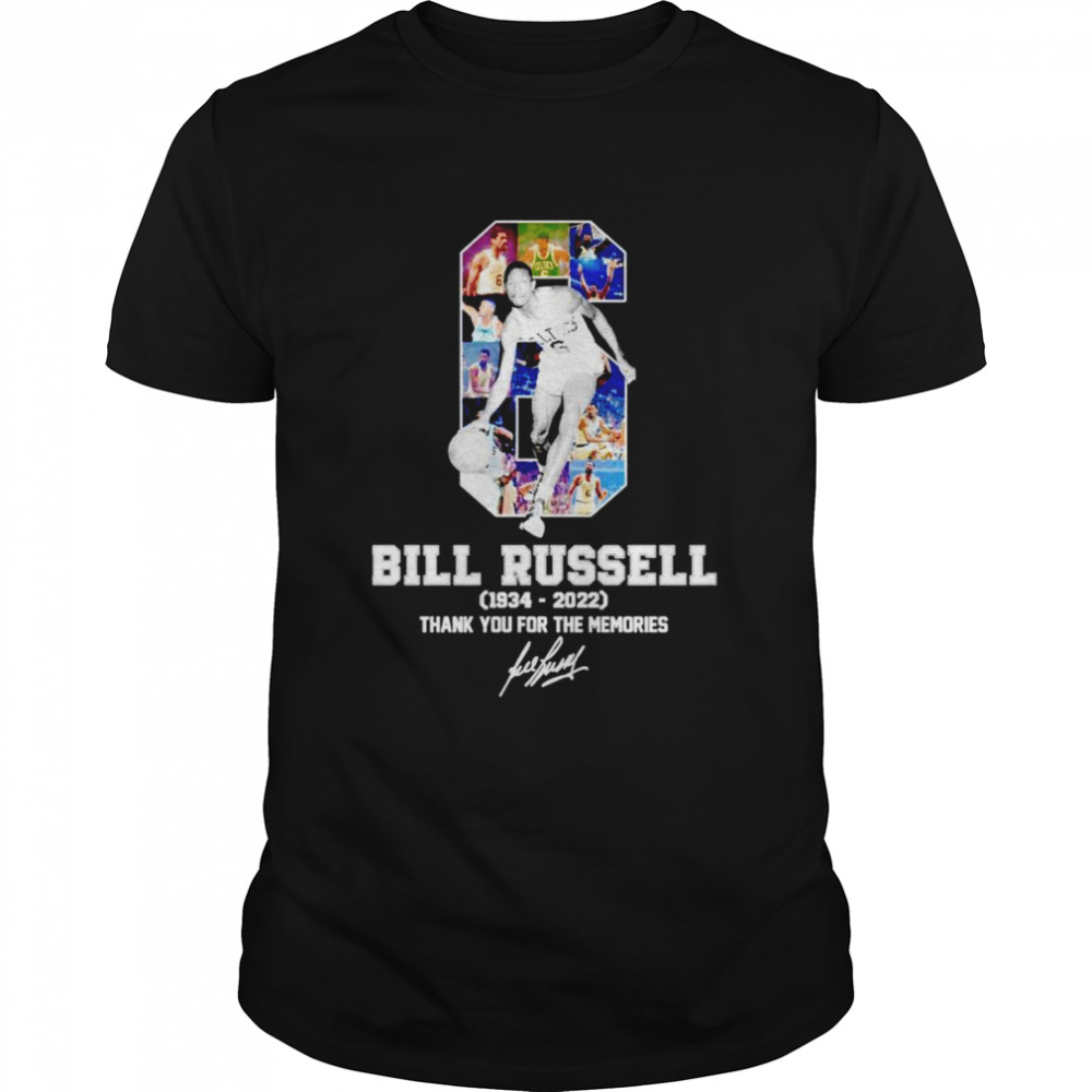 Bill Russell 1934-2022 thank you for the memories signature shirt