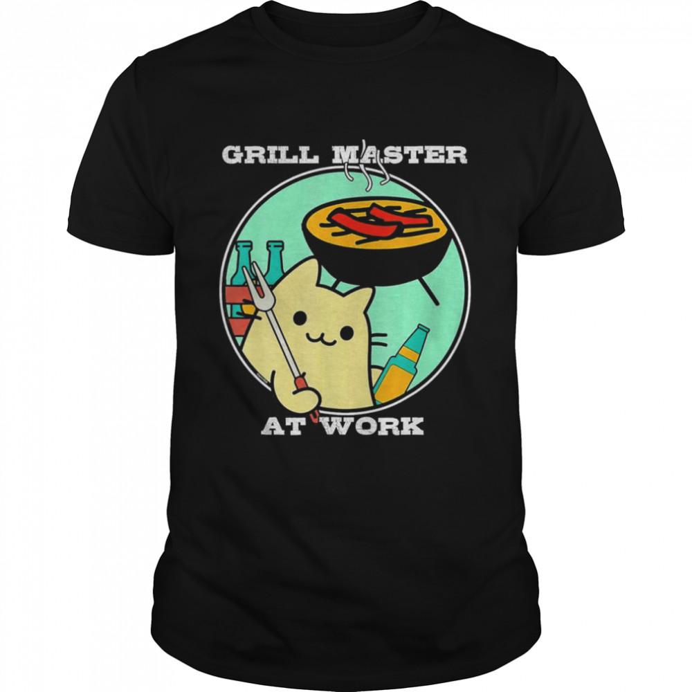 Grill BBQ Camping Master Chef Working Cat T-Shirt